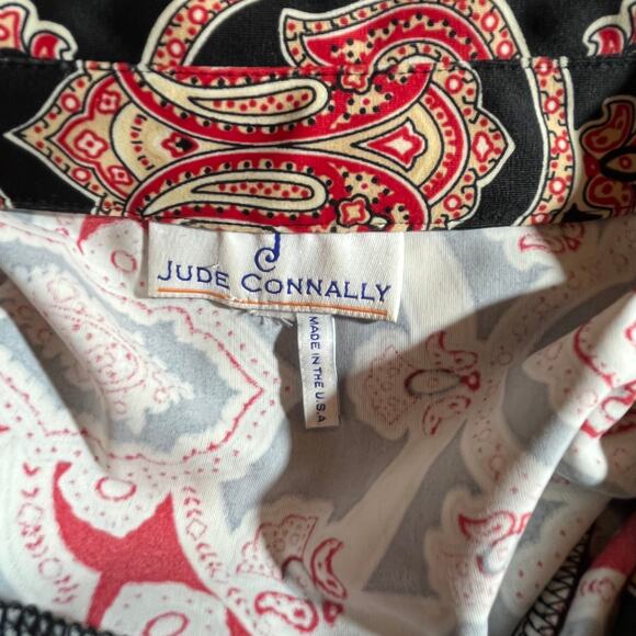 Jude Connally Shirt Dress Womens Large Black Red Floral Long Sleeves Button Up - Picture 5 of 8